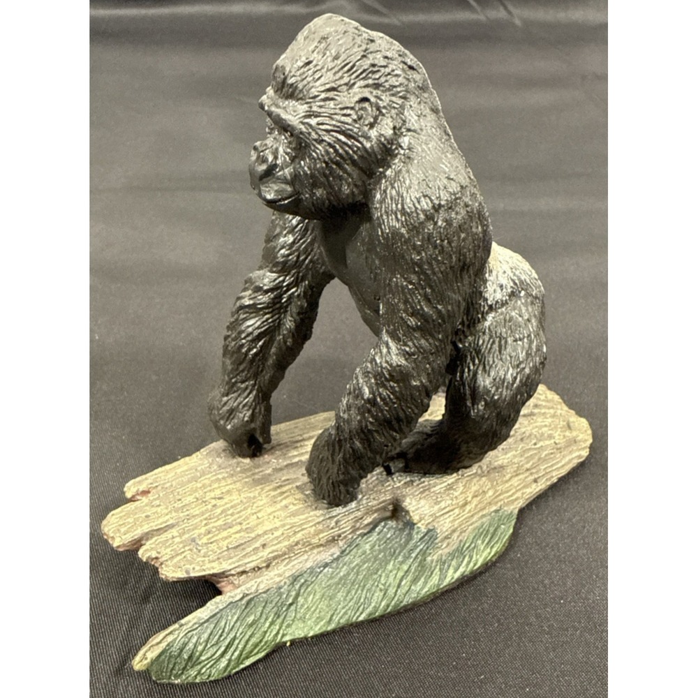 Franklin Mint Gorilla Sculpture Wildlife Collection 4in Black 1987 Silverback - Picture 2 of 11